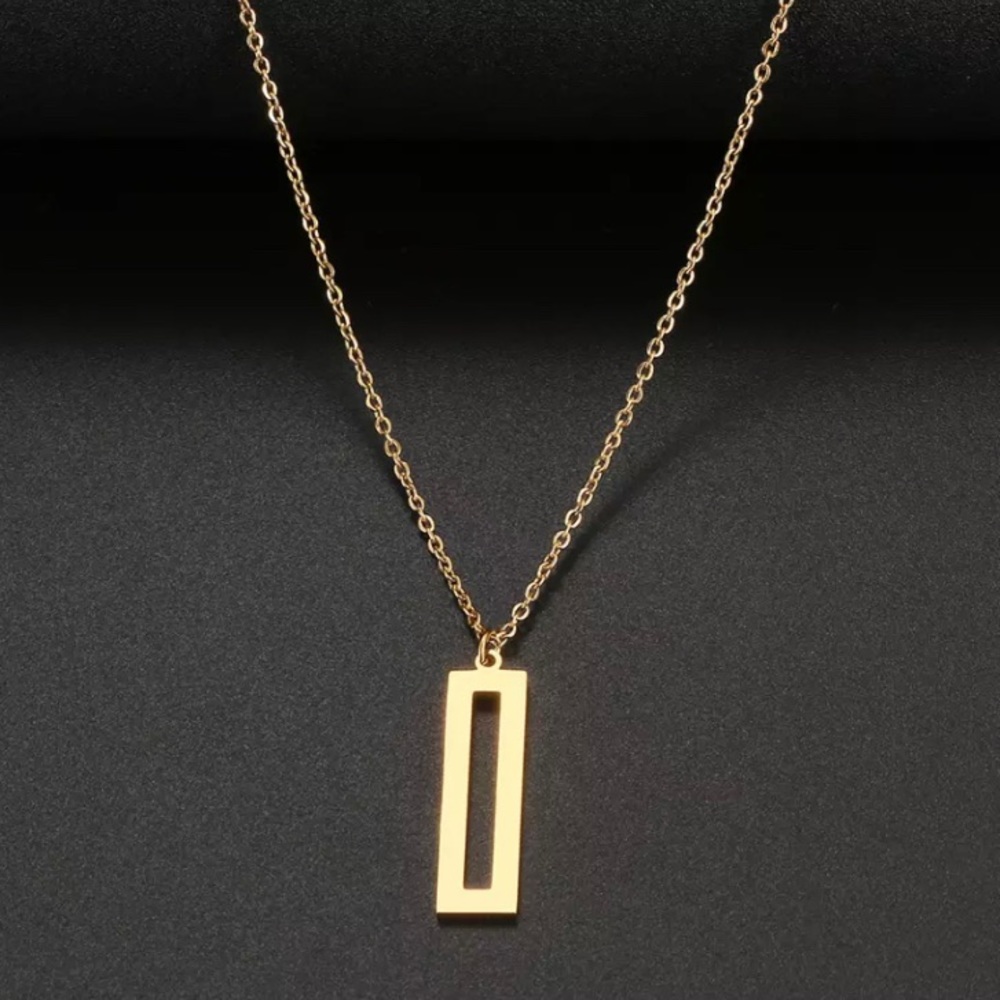Simple & Elegant Hollow Bar Stainless Steel Necklace Accessory Jewelry